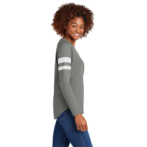 Sport-Tek Ladies Halftime Stripe Long Sleeve V-Neck Tee