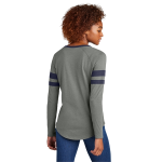 Sport-Tek Ladies Halftime Stripe Long Sleeve V-Neck Tee